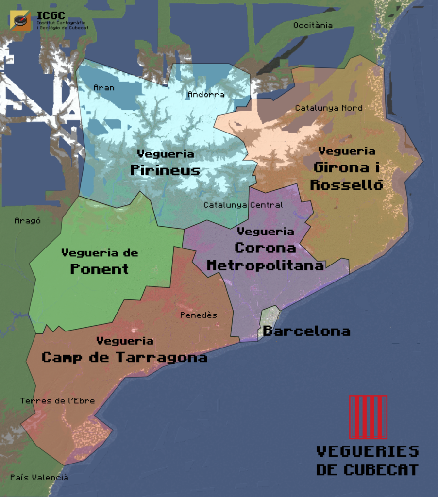 Mapa de les vegueries